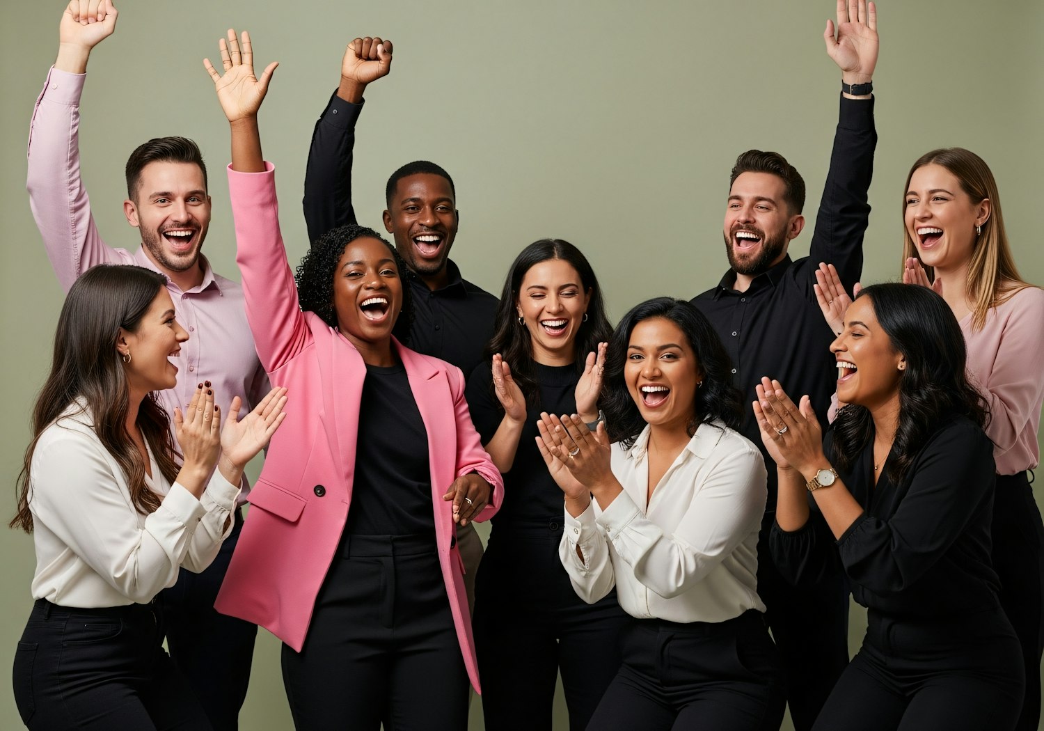 A group of entrepreneurs celebrating their business achievements, symbolizing the positive outcomes of a marketing investment group.